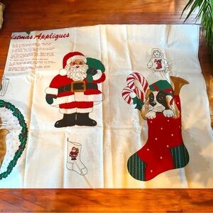 VINTAGE 1992 Fabric Traditions Christmas Appliqué Panel - DIY Holiday Crafts